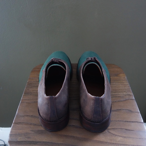 Green Canvas and Leather Esquivel Oxford Shoes main image 8